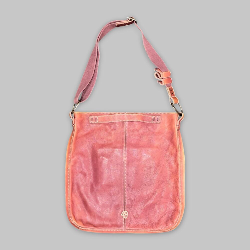 Vintage Brown Leather Crossbody Shoulder Bag – Distressed Large Tote